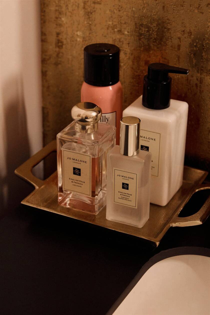 Luxury fragrance tray in the studio